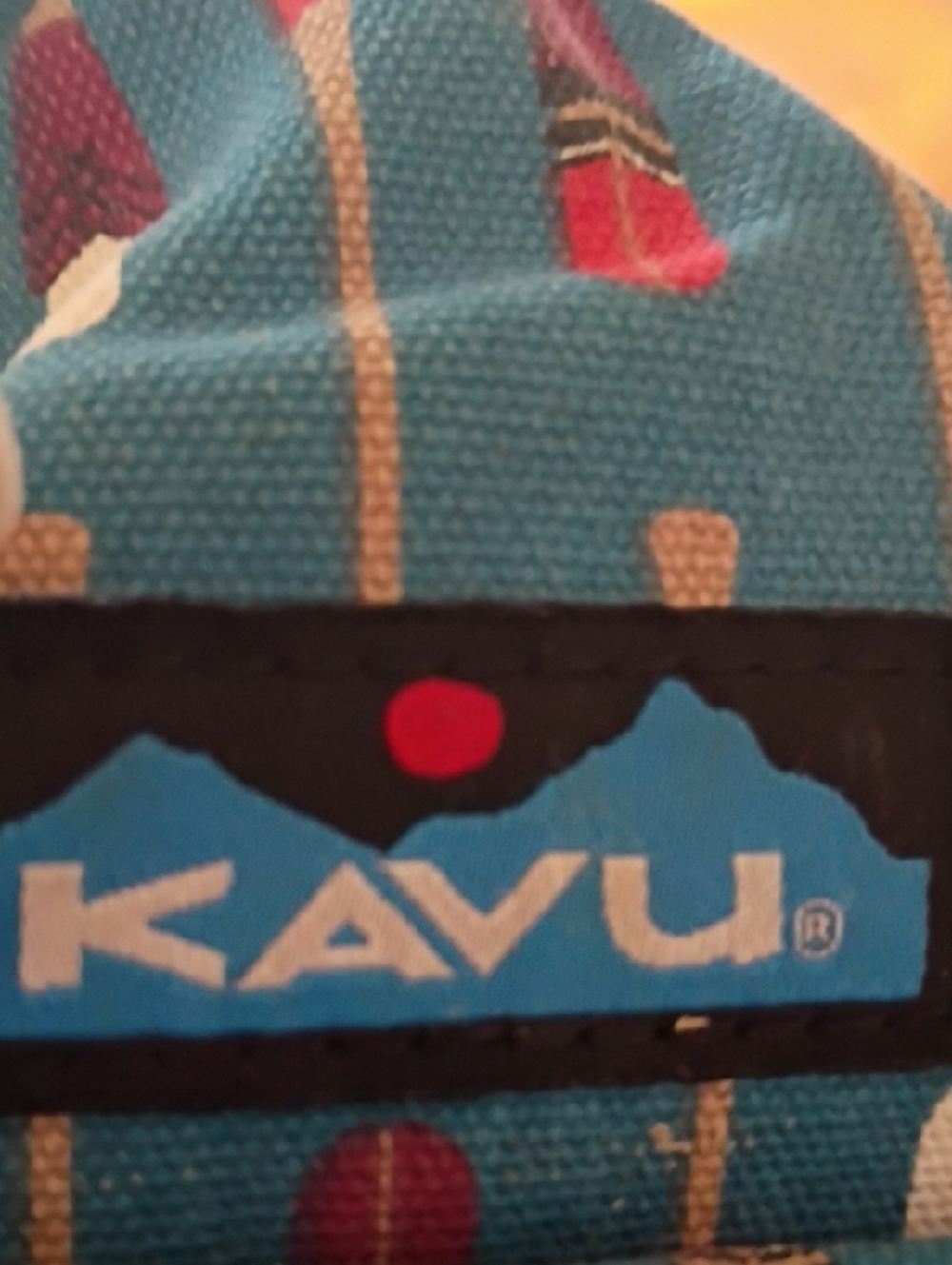 Kavu Teal Sling Bag with Red Dot Logo - Picture 2 of 16